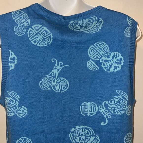 GOODS OF DESIRE Blue Cotton Knit Sweater Vest-M NWT! - Picture 5 of 9
